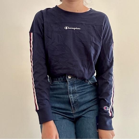 NWT CHAMPION ATHLETIC NAVY CAMPUS LONG SLEEVE T- XS - Picture 3 of 14